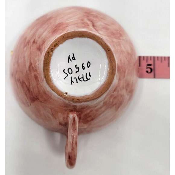 Peasant Village Pottery Hand Painted Cup & Saucer Watermelon Italy 09505 PV - Picture 8 of 9